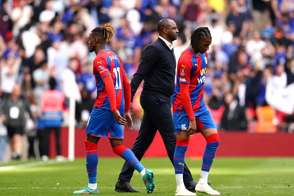 Crystal Palace manager Patrick Vieira was his side to bounce back after their Wembley disappointment (John Walton/PA)