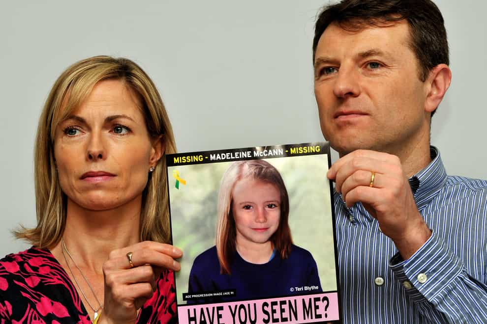 Kate and Gerry McCann whose daughter Madeleine disappeared in Portugal in 2007 said they welcomed the news that the Portuguese authorities have declared a German man a formal suspect (John Stillwell/PA)