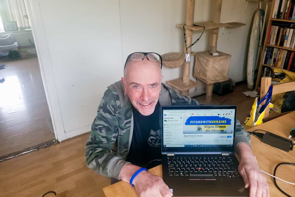 Neil Adams, 54, from Wigan, Manchester, has offered his home to a family of five Ukrainian refugees but said the process has been “painfully slow”. (Neil Adams/PA)