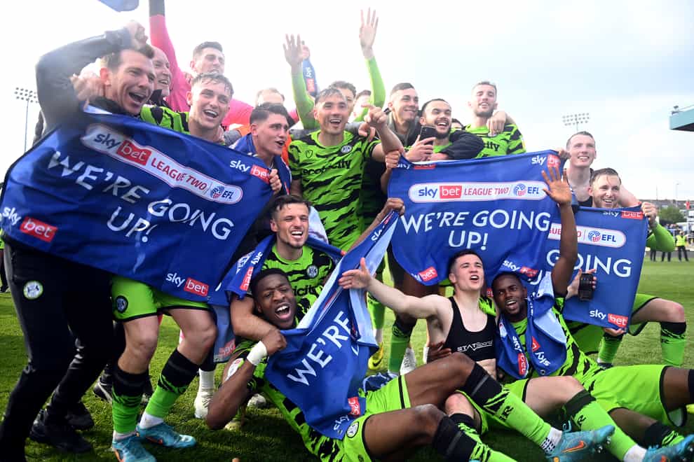Forest Green celebrated promotion (Simon Galloway/PA)
