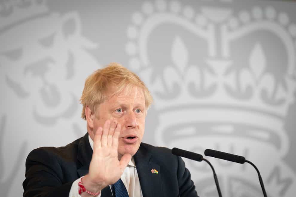 Boris Johnson has received a fine for attending his own birthday celebration in June 2020 when the rules banned indoor gatherings (Stefan Rousseau/PA)