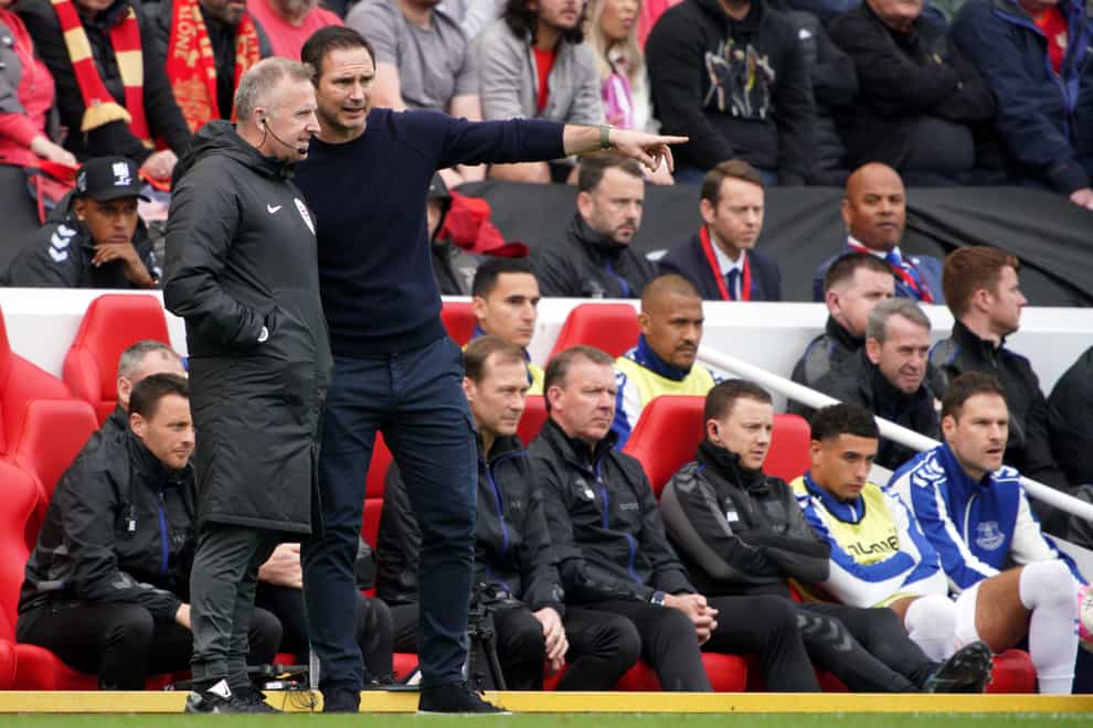 Frank Lampard felt Everton were denied a clear penalty in their defeat to Liverpool (Peter Byrne/PA)