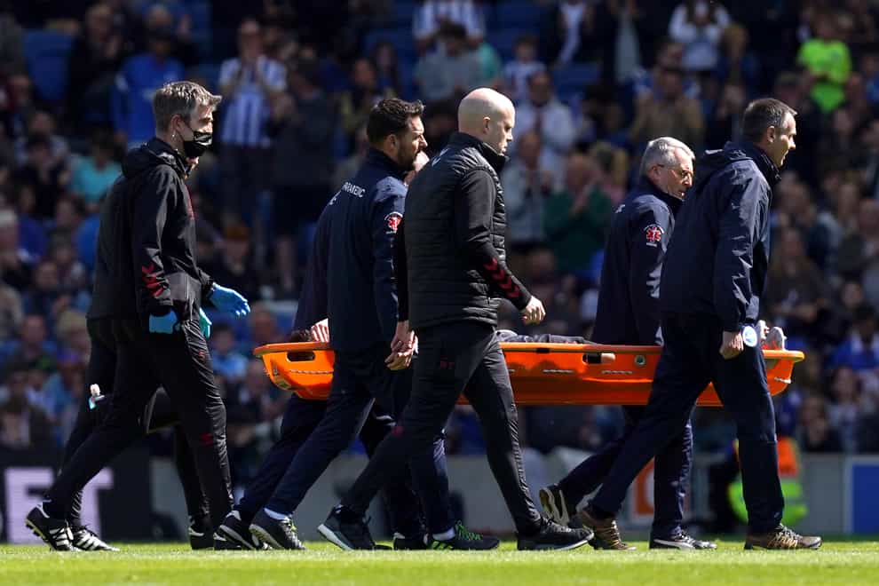 Southampton’s Tino Livramento suffered a serious injury at Brighton (Gareth Fuller/PA)