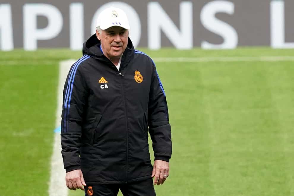 Carlo Ancelotti’s Real Madrid face Manchester City on Tuesday (Martin Rickett/PA)