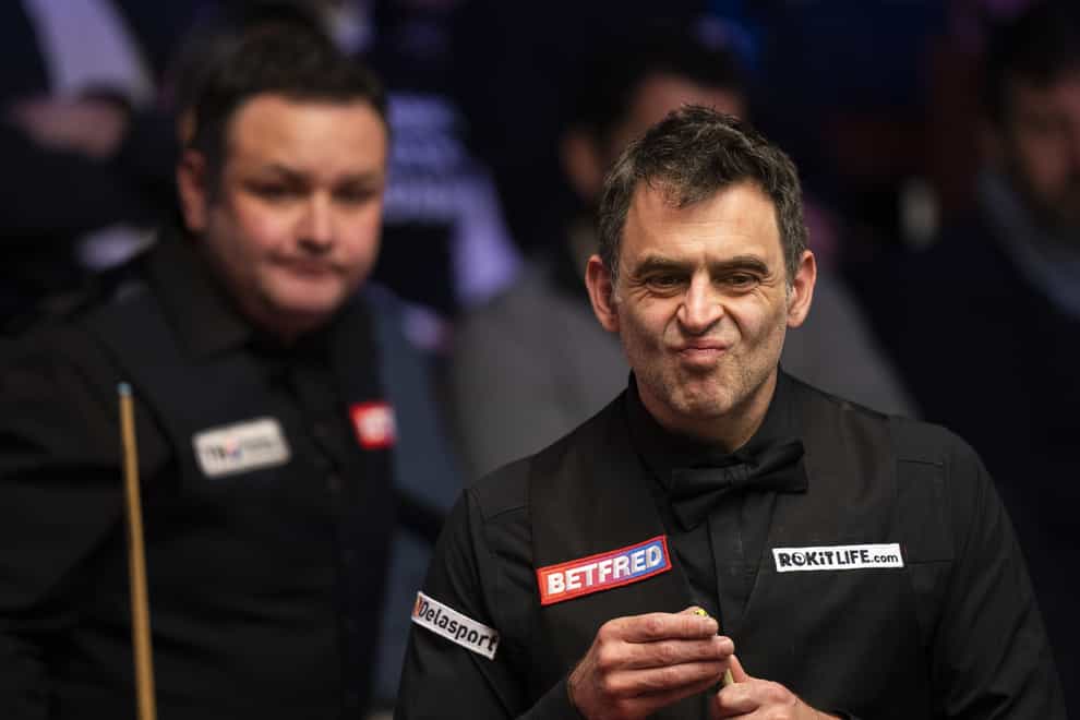 Ronnie O’Sullivan opened up a 6-2 lead over Stephen Maguire in their World Championship quarter-final (Tim Goode/PA)
