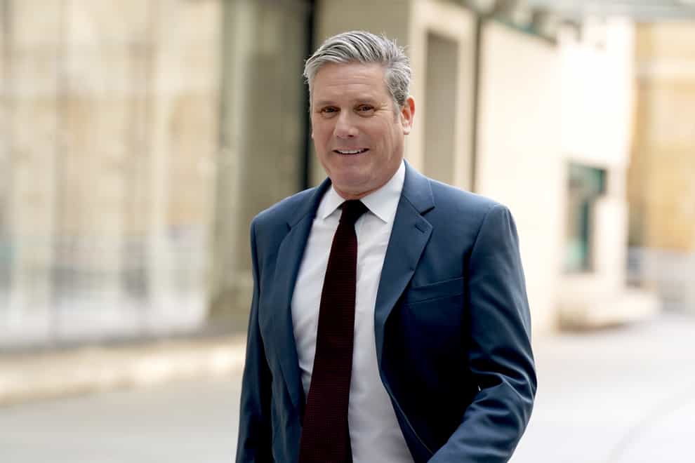 Labour leader Sir Keir Starmer arrives at BBC Broadcasting House in London, to appear on the BBC One current affairs programme, Sunday Morning hosted by Sophie Raworth. Picture date: Sunday April 24, 2022.