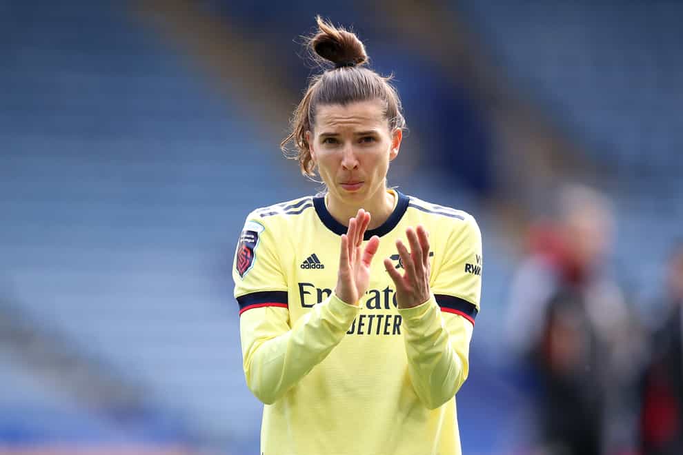 Tobin Heath has left Arsenal after less than a year with the club. (Nigel French/PA)
