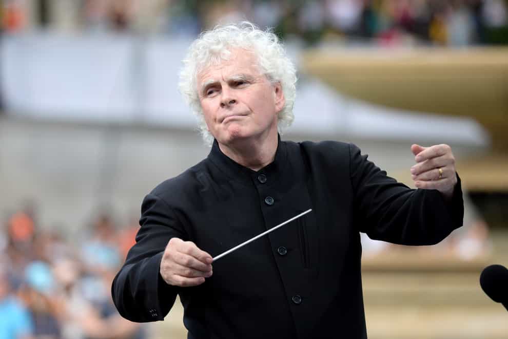 Sir Simon Rattle will conduct the London Symphony Orchestra at St Paul’s Cathedral for the first time this summer (Doug Peters/PA)