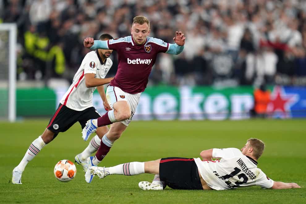 West Ham were unable to rise to the occasion in their first European semi-final for 46 years as they slipped to a 2-1 defeat to Eintracht Frankfurt (Nick Potts/PA)
