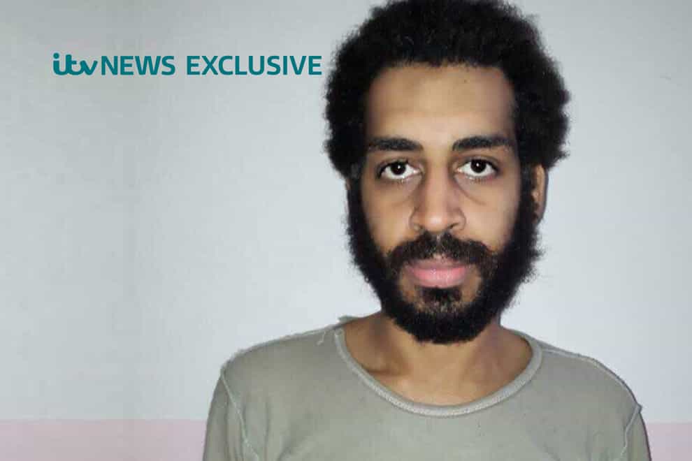 Alexanda Kotey, one of two Britons suspected of having been part of the so-called Islamic State extremist group dubbed “The Beatles” who were captured by Kurdish militia fighters in January. ITV News said the picture shows Kotey in after being captured in Syria in January, trying to smuggle himself into Turkey (ITV News/PA)