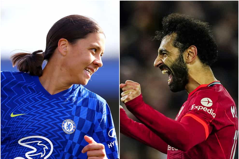 Sam Kerr and Mohamed Salah are set to receive their awards at the Footballer of the Year dinner in London on May 5 (Jacques Feeney/Mike Egerton/PA)