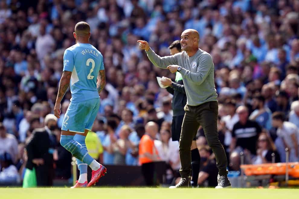Manchester City manager Pep Guardiola has ruled injured defender Kyle Walker out of his plans this season (Nick Potts/PA)