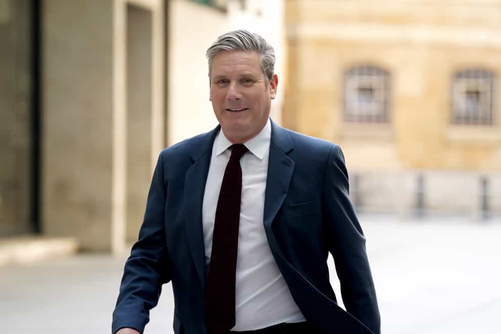 Labour leader Sir Keir Starmer said it ‘makes absolutely no difference’ whether deputy Angela Rayner was present when he was seen drinking a beer with party workers during Covid restrictions (PA)