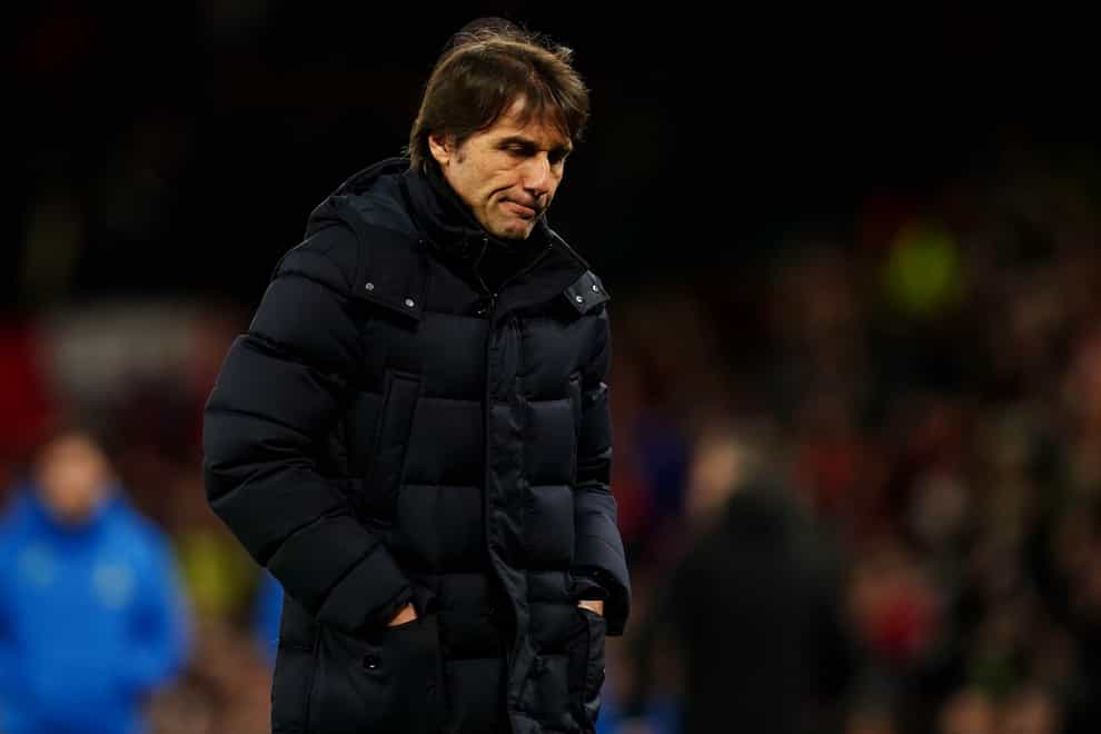 Antonio Conte has played down Tottenham’s chances of winning all their remaining five games (Martin Rickett/PA)