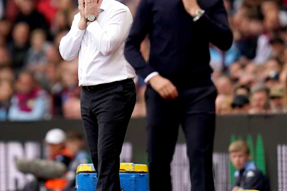 Norwich head coach Dean Smith (left) suffered a first relegation in his managerial career (Nick Potts/PA)