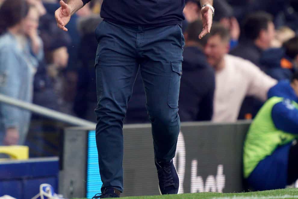 Everton manager Frank Lampard spelled out the club’s precarious position to his players and was rewarded with a victory over Chelsea (Peter Byrne/PA)