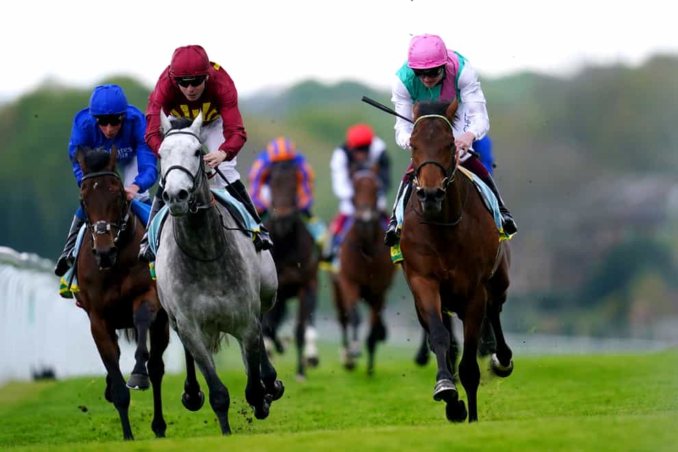 Westover and Rob Hornby (right) on their way to success in the bet365 Classic Trial at Sandown (John Walton/PA)