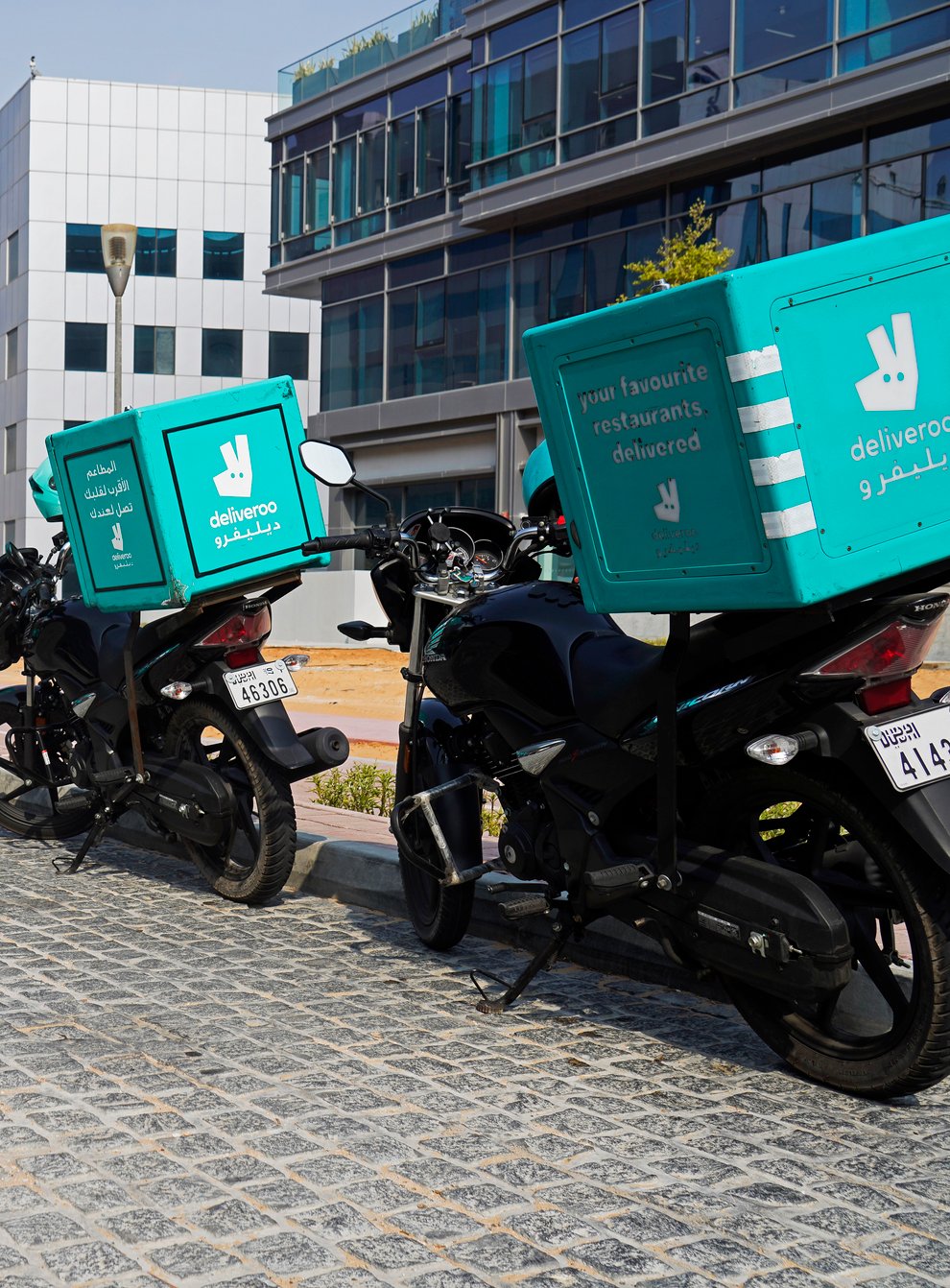 Deliveroo bikes in Dubai (Jon Gambrell/AP)