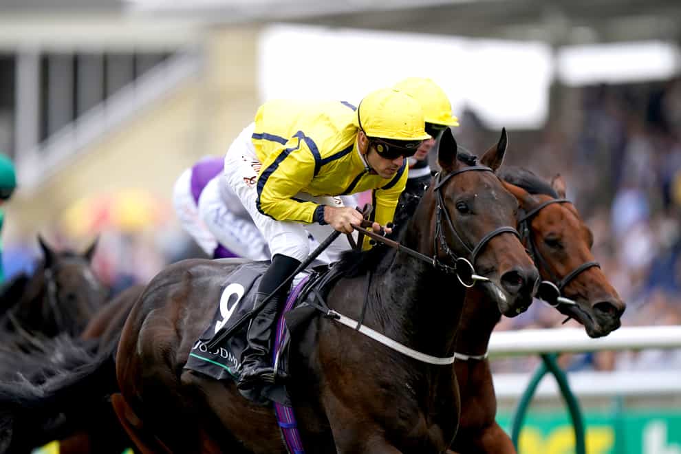 Perfect Power on his way to winning the Middle Park Stakes at Newmarket (Tim Goode/PA)