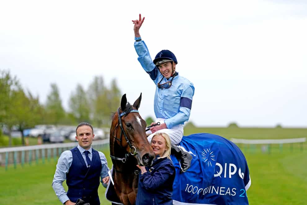 Cachet and James Doyle after winning the 1000 Guineas at Newmarket (David Davies/PA)