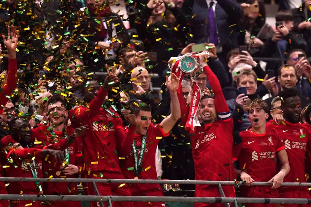 Liverpool remain on course for an unprecedented quadruple (John Walton/PA)