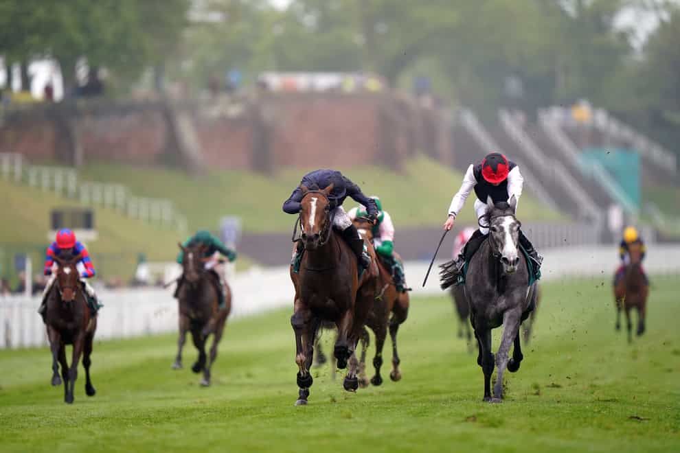 Thoughts Of June (right) on her way to victory at Chester (Tim Goode/PA)