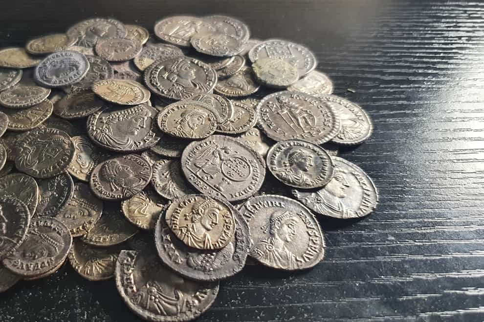 The Pewsey hoard of Roman coins discovered in Wiltshire by three detectorist friends (Noonans)