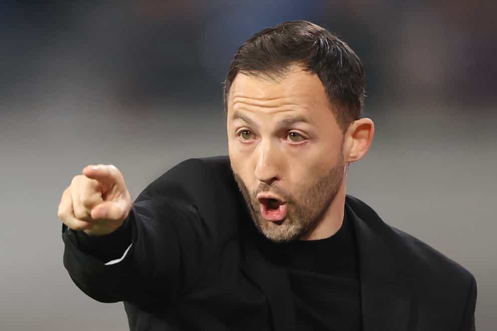RB Leipzig manager Domenico Tedesco is looking for goals at Ibrox (PA Wire via DPA)