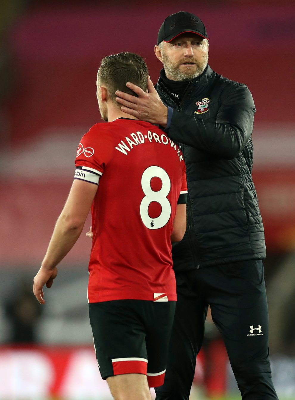 Southampton manager Ralph Hasenhuttl (right) has praised captain James Ward-Prowse following reported interest from elsewhere (Naomi Baker/PA)