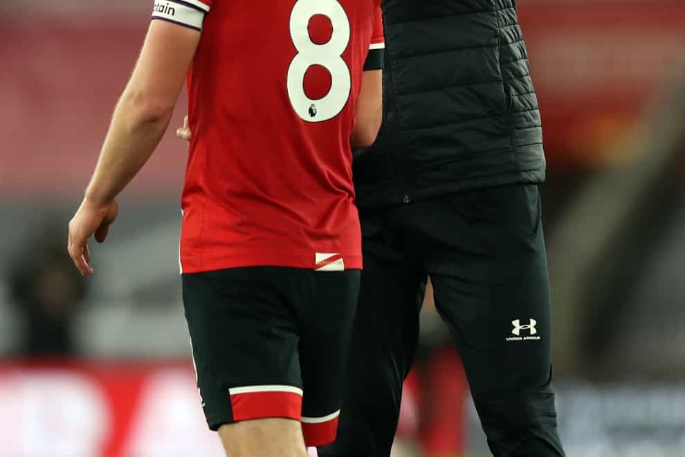 Southampton manager Ralph Hasenhuttl (right) has praised captain James Ward-Prowse following reported interest from elsewhere (Naomi Baker/PA)