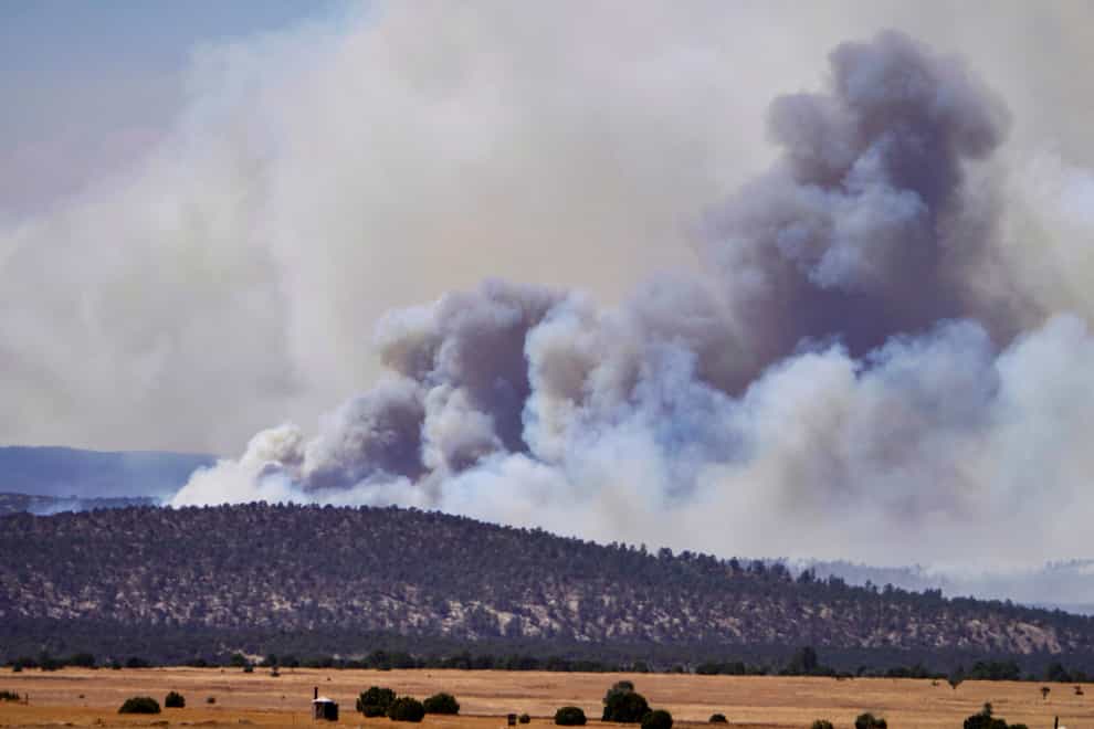 Smoke rises from wildfires near Las Vegas, New Mexico (Roberto E. Rosales/The Albuquerque Journal/AP)