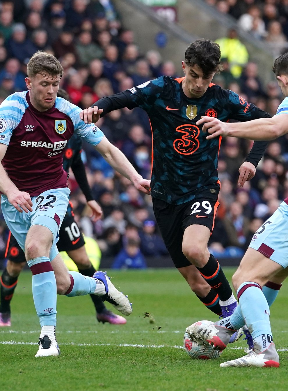 James Tarkowski (right) believes defensive partner Nathan Collins (left) has the talent to go right to the top (Martin Rickett/PA)