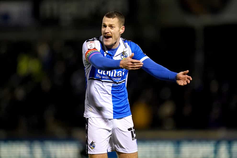 Paul Coutts is suspended for Bristol Rovers’ game against Scunthorpe (Nick Potts/PA)