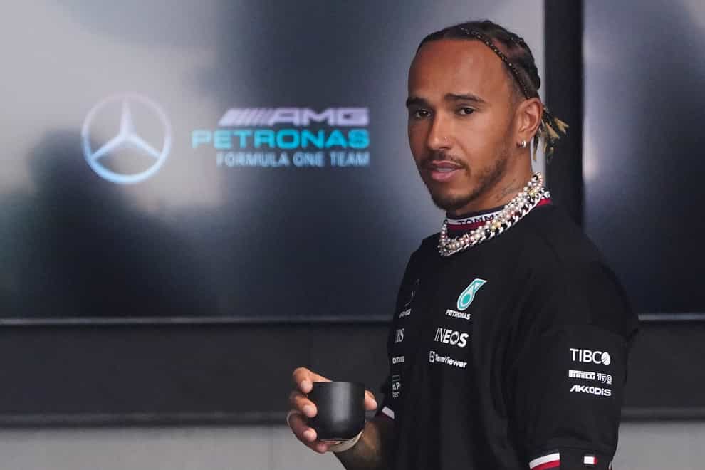 Lewis Hamilton sent a clear message with his jewellery ahead of first practice in Miami (Wilfredo Lee/AP)