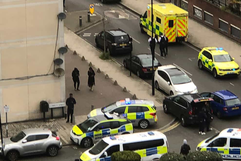 Police at the scene in Dorset Road, Stockwell (Cemal Emirze/PA)