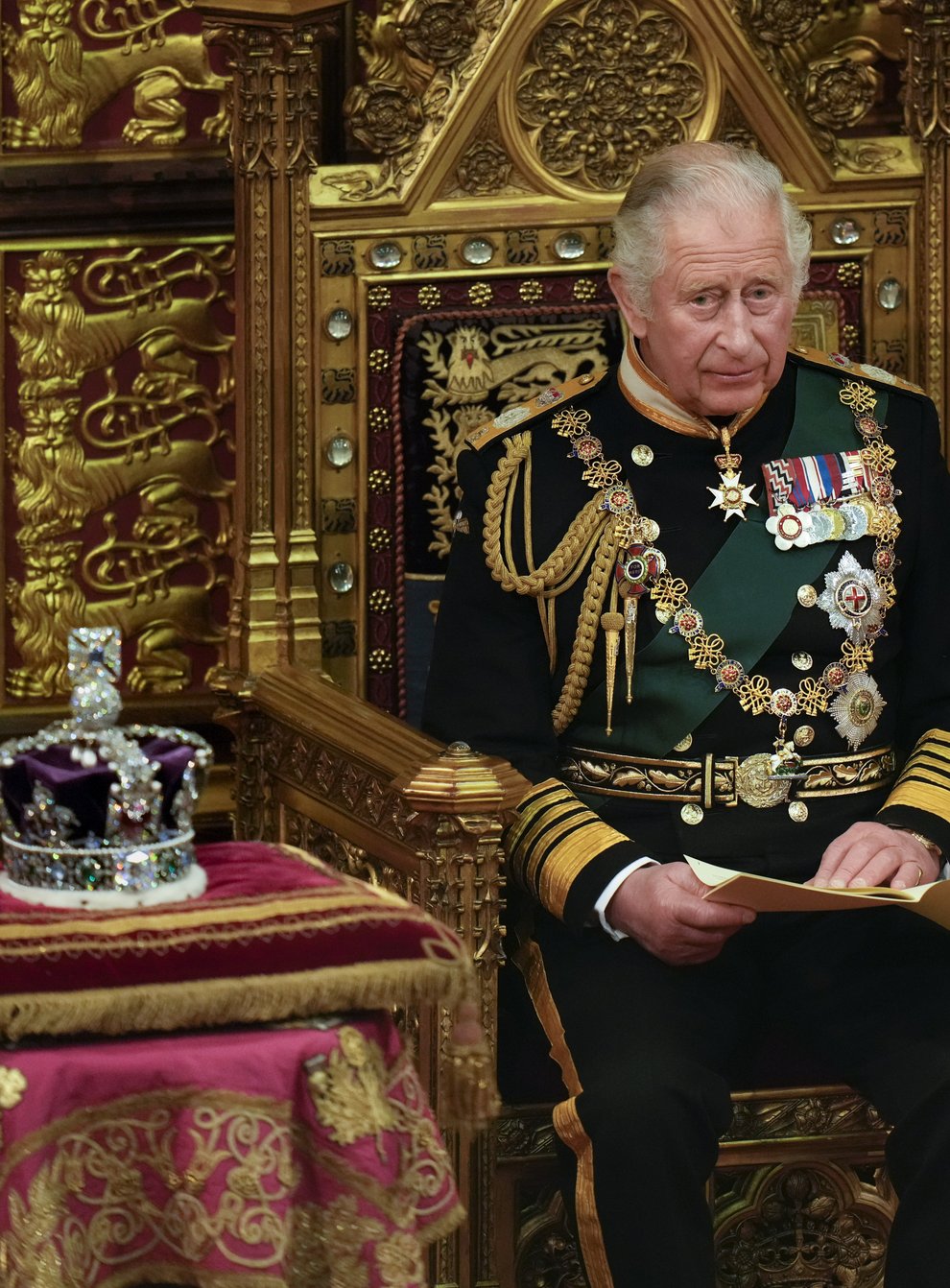 The Prince of Wales delivers the Queen’s Speech during the State Opening of Parliament in the House of Lords, London (Alastair Grant/PA)