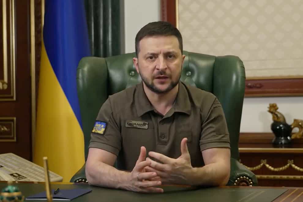 Ukrainian President Volodymyr Zelensky said Kyiv’s military has made small gains near the eastern city of Kharkiv (Ukrainian Presidential Press Office via AP)