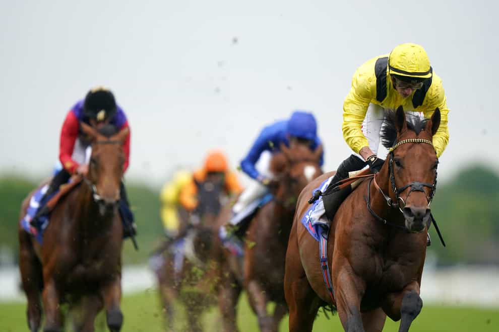 Gaassee and Tom Marquand on their way to victory at York (Tim Goode/PA)