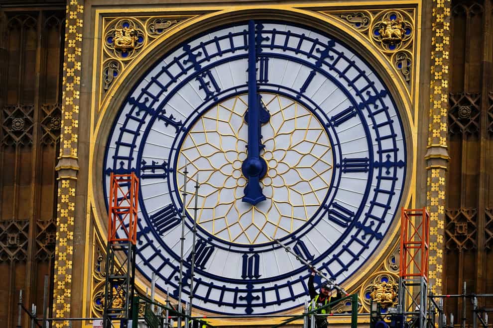The clock face at the Palace of Westminster (Victoria Jones/PA)