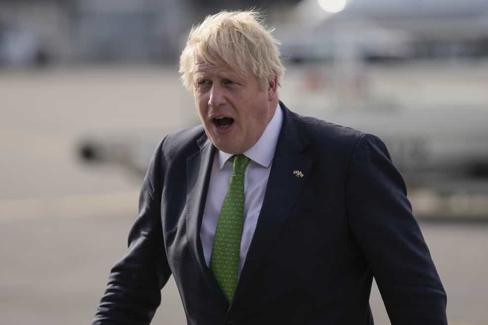 Boris Johnson did not produce an answer when asked how much nappies cost (Frank Augstein/PA)