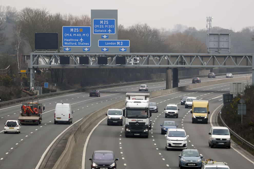 The installation of new safety equipment on smart motorways will be completed within the next five months (Steve Parsons/PA)