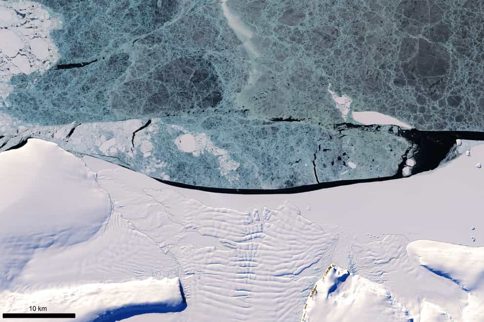 Researchers say that sea ice, pushed against ice shelves in the eastern Antarctic Peninsula by a change in regional wind patterns, may have helped to protect the ice shelves from losses (Scott Polar Research Institute PA)