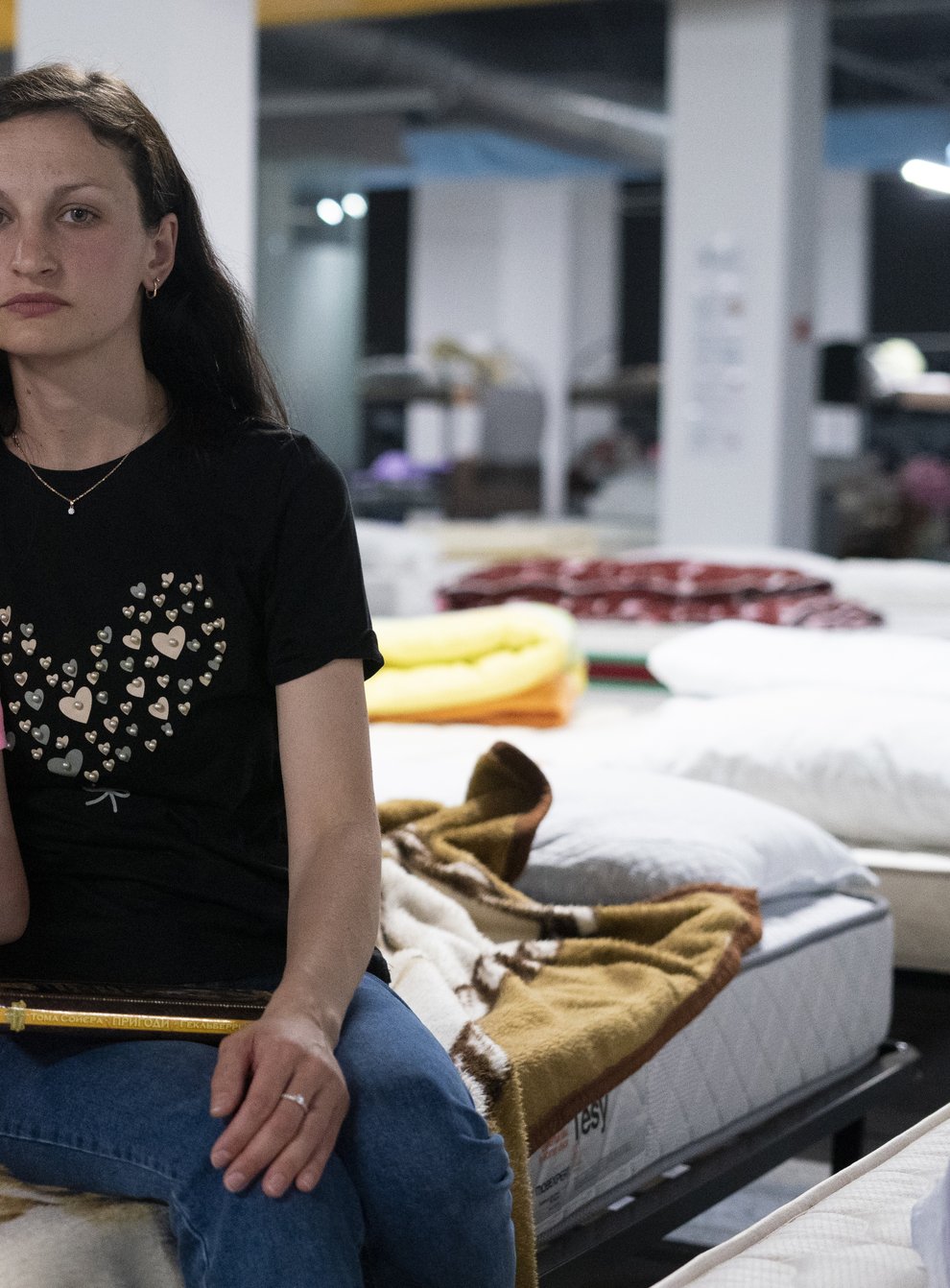 Ukrainian refugee Elena Boyko, 30, and her daughter Viktoria Boyko, (Kirsty O’Connor/PA)