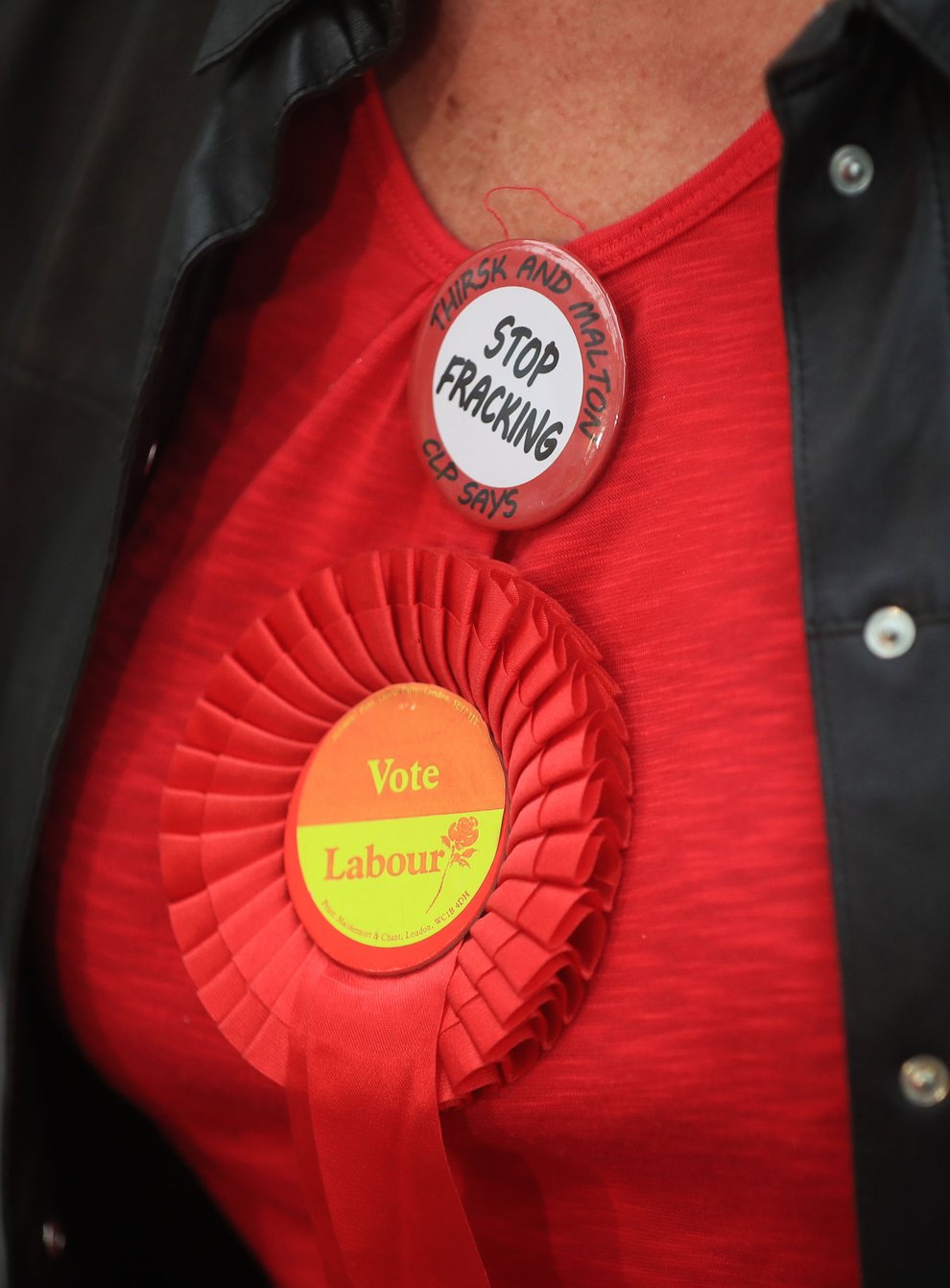 A Labour Party rosette (Danny Lawson/PA)
