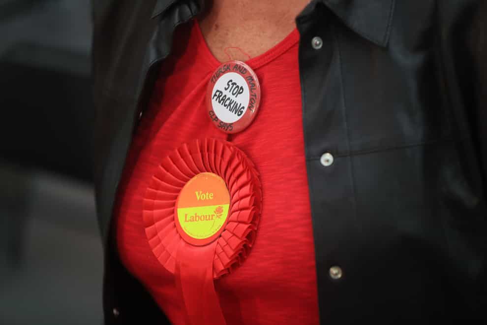 A Labour Party rosette (Danny Lawson/PA)
