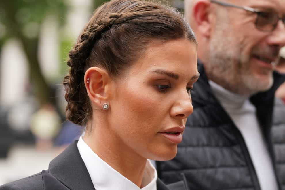Rebekah Vardy arrives at the Royal Courts Of Justice, London, for the high-profile libel battle between Rebekah Vardy and Coleen Rooney (PA)