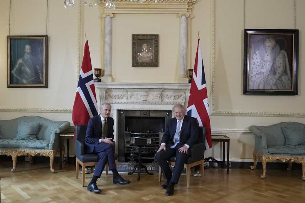 Prime Minister Boris Johnson meets Norwegian PM Jonas Gahr Store (Frank Augstein/PA)