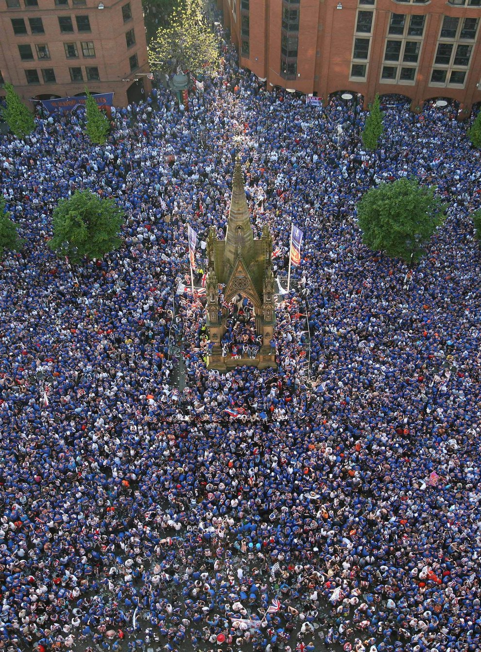 Tens of thousands of Rangers fans gathered for the UEFA Cup final in Manchester in 2008 (PA)