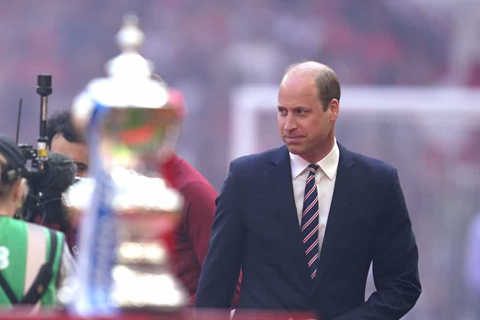 The Duke of Cambridge prior to the FA Cup final at Wembley Stadium (Nick Potts/PA)