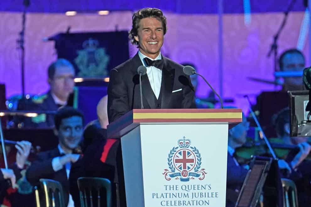Tom Cruise during the A Gallop Through History Platinum Jubilee celebration at the Royal Windsor Horse Show at Windsor Castle (Steve Parsons/PA)